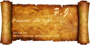 Pascus Jákob névjegykártya